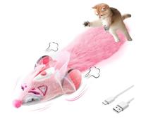 Migipaws Jouet en peluche pour chat Motif souris Rose