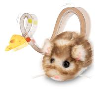 Migipaws Jouet interactif pour Chat, Souris électrique roulante avec Queue Qui remue, capteur Intelligent, couinement, Jouet pour Chat avec Herbe à Chat, Rechargeable