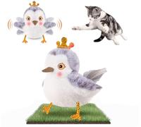 Migipaws Jouet pour Chat Oiseau battant，gazouillis réaliste de bécassine, activé au Toucher, Jouet électrique interactif pour Chat, avec Herbe à Chat, réchargeable