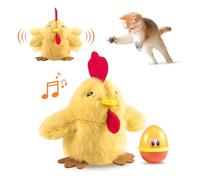 Migipaws Jouets interactifs pour chat, jouet en peluche avec herbe à chat, bourdonnement et battement automatiques, activé au toucher, rechargeable, jouet d'alimentation (Naggi)