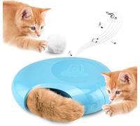 Migipaws Jouets pour Chat, Balle pelucheuse Interactive,Cache-Cache dans Un Trou de Souris,Taquin Intelligent pour Chaton,Minuteur Automatique Marche-arrêt,Recharge pour Queue en Fourrure pelucheuse