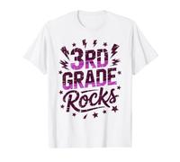 Mignon 3e Grade Rocks Premier Jour Groupe Enseignant équipe Maman Musical T-Shirt Graphique avec Valeur, Homme, Blanc, M