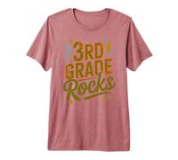Mignon 3e Grade Rocks Premier Jour Professeur de Musique Hello Filles T-Shirt Haut de Gamme