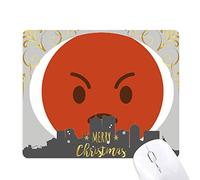 mignon, adorable de clavardage en ligne rouge de colère smiley illustration schéma la nuit de noël, tapis de souris en caoutchouc