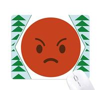 mignon, adorable de clavardage en ligne rouge de colère smiley illustration schéma tapis de souris green pine tree tapis en caoutchouc