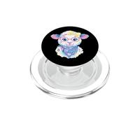 Mignon Agneau Portrait Animal Lover Graphic Lunettes Rose Jaune PopSockets PopGrip pour MagSafe