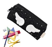 Mignon Aile Etoile Crayons Trousse - Grande Capacité Esthétique Maquillage | Matériau en tissu avec une taille de 21 x 7 x 8 cm et un joli motif d'étoile conçu pour l'organisation de la papeterie