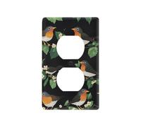 Mignon américain rouge-gorge oiseaux noir décoratif plaque murale couvre plaque murale mignon couverture tapa para interruptor de luz prises duplex
