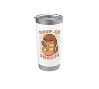 Mignon anguille mangeant une soupe ramen lisse Gobelet isotherme en acier inoxydable double paroi