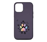 Mignon Animal de Compagnie Empreintes de Pattes de Chat Chaton Pastel félin Arc-en-Ciel Pattes Coque pour iPhone 12/12 Pro