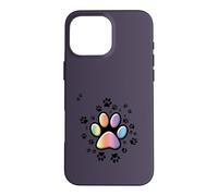 Mignon Animal de Compagnie Empreintes de Pattes de Chat Chaton Pastel félin Arc-en-Ciel Pattes Coque pour iPhone 16 Pro Max
