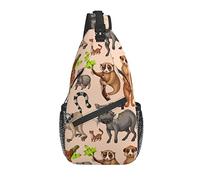 Mignon Animal Sauvage Motif Suricates Croix Poitrine Sac à bandoulière
