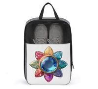 Mignon arc-en-ciel coloré pierres précieuses Badge Sac à chaussures pour voyage usage quotidien Sac de rangement anti-poussière Sac de transport de chaussures de golf