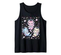 Mignon Astronaute Chats Cœurs Étoiles Galaxie Kawaii Débardeur