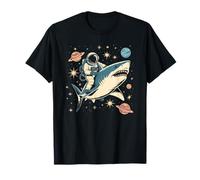 Mignon Astronaute chevauchant Un Requin dans l'espace Fille Scientifique Voyage Plage T-Shirt