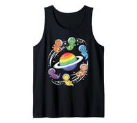 Mignon Astronaute Dragons Rainbow Ringed World Débardeur