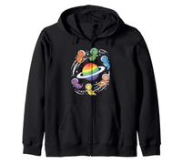 Mignon Astronaute Dragons Rainbow Ringed World Sweat à Capuche