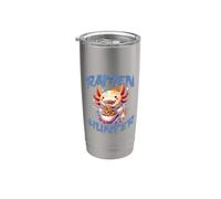 Mignon Axolotl mangeant des ramen dessin animé Ramen Hunter Noodle Lover Gobelet isotherme en acier inoxydable double paroi