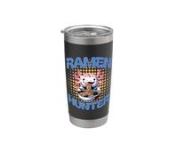 Mignon Axolotl mangeant des ramen dessin animé Ramen Hunter Noodle Lover Gobelet isotherme en acier inoxydable double paroi