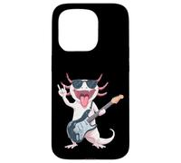 Mignon Axolotl Rock Music Guitar Player Funny Animal Design Coque pour iPhone 15 Pro