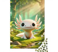 Mignon Axolotl scène de forêt Puzzle 1000 Pièces Adultes Animaux Puzzles 1000 Pièce Durable Jeux De Puzzle Cadeau 70x50cm/1000pcs