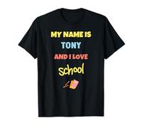 Mignon Back to School My Name is Tony and I Love School T-Shirt