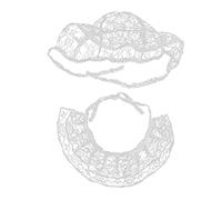 Mignon bandana de chat en dentelle | Chapeau de petit morceau pour animaux de compagnie réglable et respirant | Costume en dentelle de fil blanc pour chats/chiens | Accessoires pour (M)