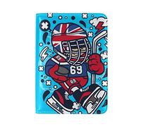 Mignon Baseball Bleu Anglais Détenteur d'un Passeport Titulaire Etui en Cuir Véritable Couverture de Passeport pour Voyage Hommes Femmes