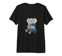 Mignon Bébé Éléphant avec Sweat à Capuche Football T-Shirt Haut de Gamme