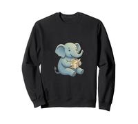 Mignon Bébé Éléphant Lit Une Carte Voyage Aventure Sweatshirt