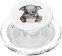 Mignon bébé éléphant Mangeant des Nouilles Ramen Animal drôle PopSockets PopGrip pour MagSafe