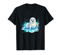Mignon Bébé Phoque Aquarelle Éclats de Couleur T-Shirt Graphique avec Valeur