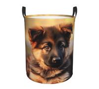 Mignon berger allemand chiot imprimé panier à linge pliable avec poignées, organisateur de rangement de jouets pliable pour salle de bain, dortoir