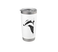 mignon blaireau animal sauvage dessin à l'aquarelle Gobelet isotherme en acier inoxydable double paroi