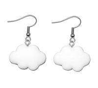 Mignon blanc nuage boucles d'oreilles nuages délicats pour femmes filles oreille bijoux cadeau cadeaux en grosIntelligence pratique.