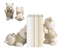 Mignon Book Endscute Book Ends, 1 Paire Ours Serre-Livres décoratifs, Support étagère étanche à la poussière en résine, Les extrémités du Livre sans Glissement pour Les étagères, Le Bureau de Bureau