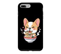 Mignon Bouledogue français Mangeant Ramen Bol de Nouilles Nourriture Japonaise Coque pour iPhone 7 Plus/8 Plus