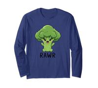 Mignon Brocoli Dessin animé Rawr Sourire Légumes Manche Longue