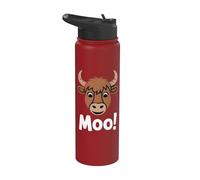 Mignon Bull Bison Vache Ferme Ferme Pour Enfants Stainless Steel Insulated Water Bottle