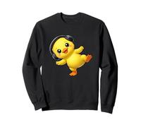Mignon Canard Dansant avec écouteurs Musique Vibes Sweatshirt