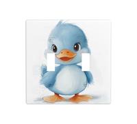 Mignon canard de dessin animé double gang couvercle de lumière plaque murale interrupteur décor taille standard - 11,4 x 11,4 cm