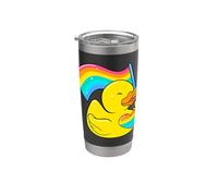 Mignon canard en caoutchouc LGBTQ gay arc-en-ciel Pride Duck Gobelet isotherme en acier inoxydable double paroi