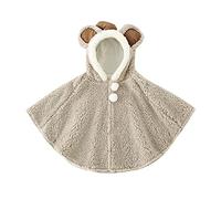 Mignon Cape à Capuche Bébé Garçon Filles Sweat À Capuche Laine Doux Poncho Cape Tout-Petits Manteau à Capuchon Coupe-Vent Hiver Automne Vêtements d'extérieur Chaude Châle pour (Grey-c, One Size)