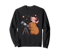 Mignon Capybara Axolotl Observation des étoiles spatiales Astronomie Enfants Sweatshirt