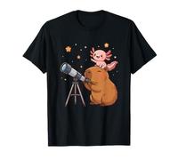 Mignon Capybara Axolotl Observation des étoiles spatiales Astronomie Enfants T-Shirt