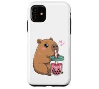Mignon Capybara Kawaii Anime Capybara Boire Bubble Tea Love Coque pour iPhone 11