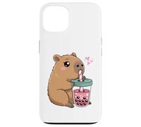 Mignon Capybara Kawaii Anime Capybara Boire Bubble Tea Love Coque pour iPhone 13