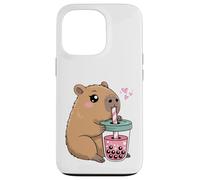 Mignon Capybara Kawaii Anime Capybara Boire Bubble Tea Love Coque pour iPhone 13 Pro