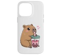 Mignon Capybara Kawaii Anime Capybara Boire Bubble Tea Love Coque pour iPhone 14 Pro Max