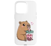 Mignon Capybara Kawaii Anime Capybara Boire Bubble Tea Love Coque pour iPhone 15 Pro Max